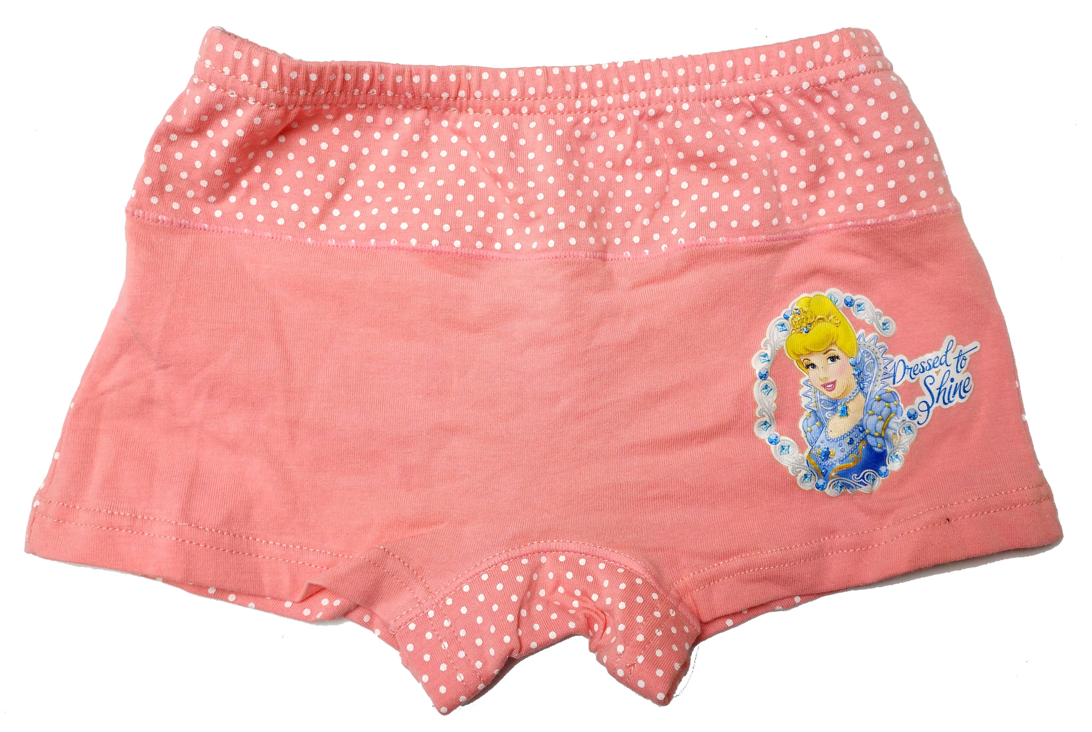 newprin 3-6岁女童瘦款桔粉白雪公主全棉平角内裤四角短裤
