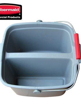 原装美国进口 乐柏美FG2628 双格塑料垃圾桶 无盖 塑料桶 垃圾桶