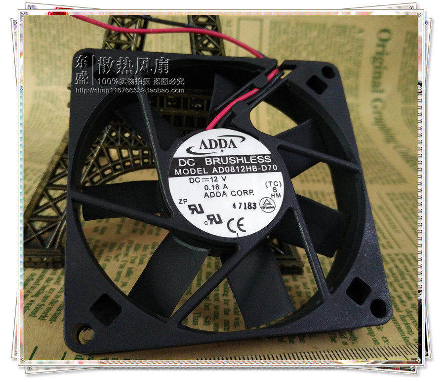 现货ADDA 8015双滚珠 超静音机箱电源风扇12V 0.18A AD0812HB-D70