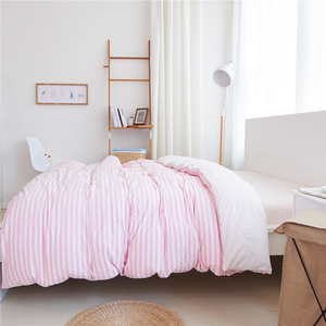 日式纯棉被套单件条纹针织棉双人被罩全棉天竺棉单人简约裸睡床品
