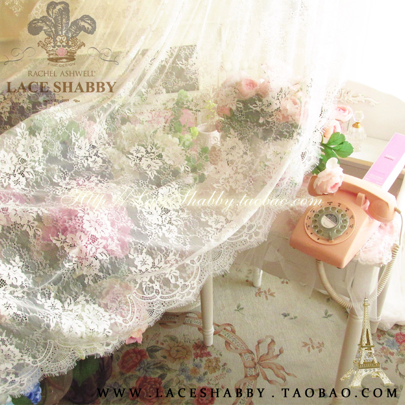 LACESHABBY进口定制清新法国超软睫毛蕾丝梦幻布艺窗纱窗帘