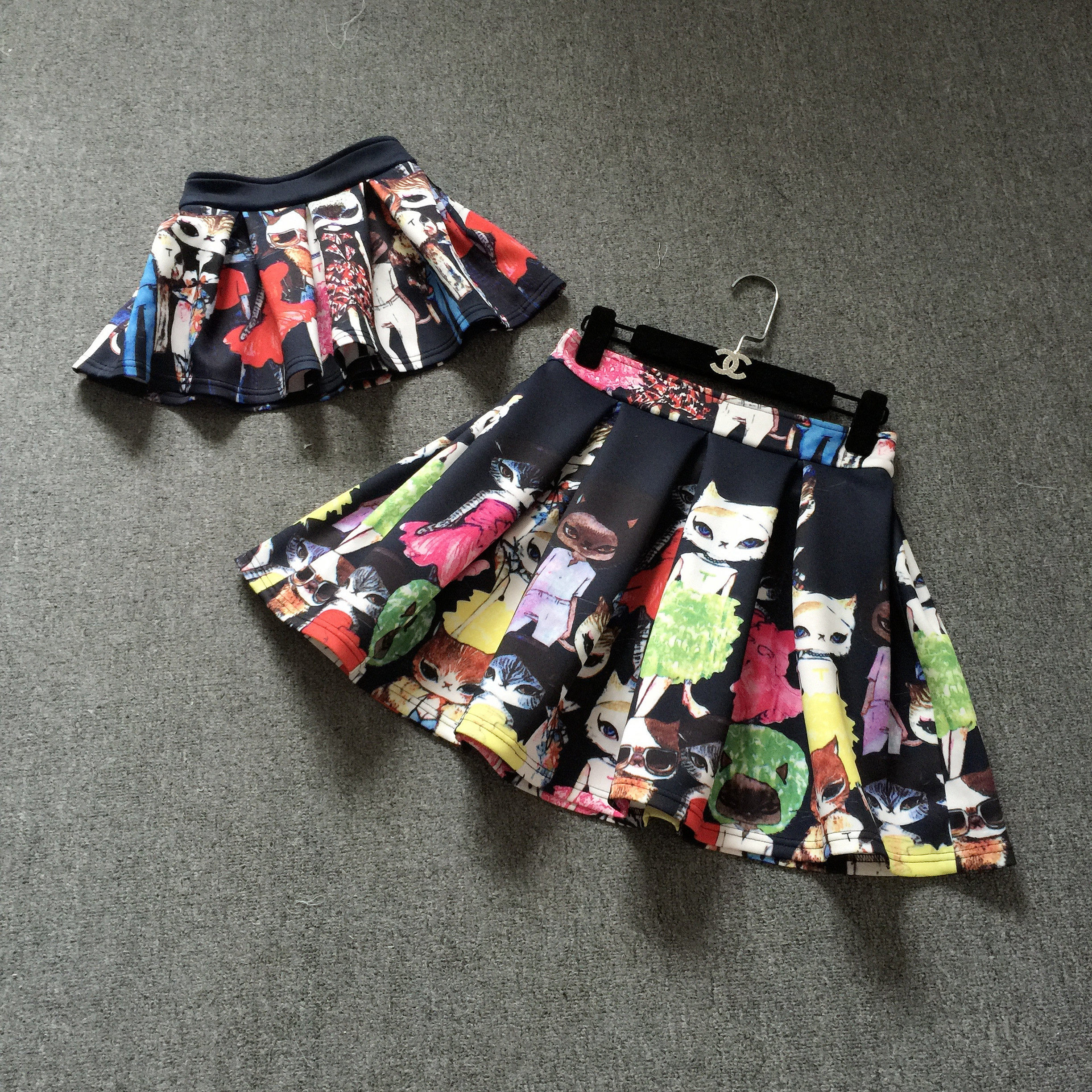 伞裙时尚印花太空棉百搭风伞裙