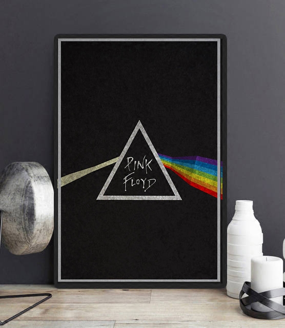 摇滚风音乐实木画框弗洛伊德墙壁