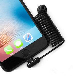 防辐射iphone苹果14/13Pro螺旋线弹簧伸缩透明空气导管无辐射耳机