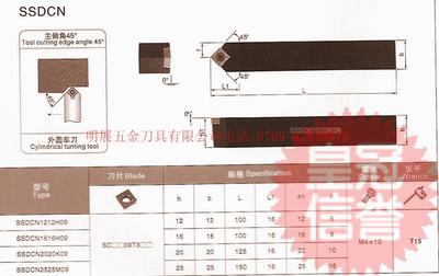 冲五钻/数控车刀杆/螺钉式外圆车刀/主偏角45度 SSDCN2020K09