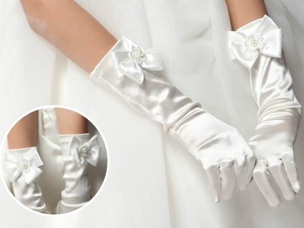 Gants pour fille en satin - Ref 2150210 Image 1