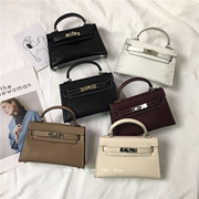 极简主义迷你凯莉包手掌纹手拎包2021秋冬新款铂金包斜跨单肩包潮