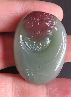 南红天然精雕达摩挂件紫绿玛瑙