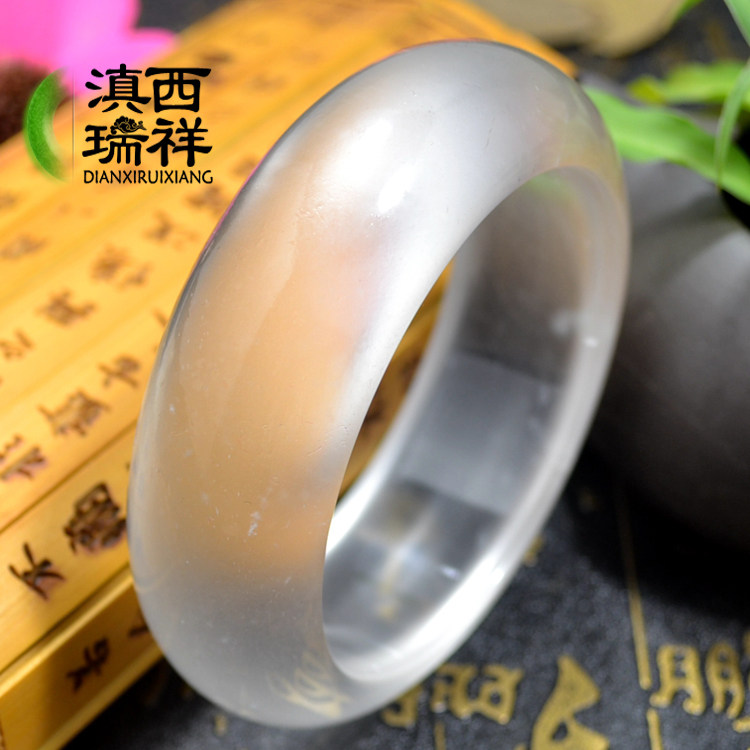 滇西瑞祥a货水沫玉石水沫子与翡翠共生玉镯女手镯女sm601 62.6mm