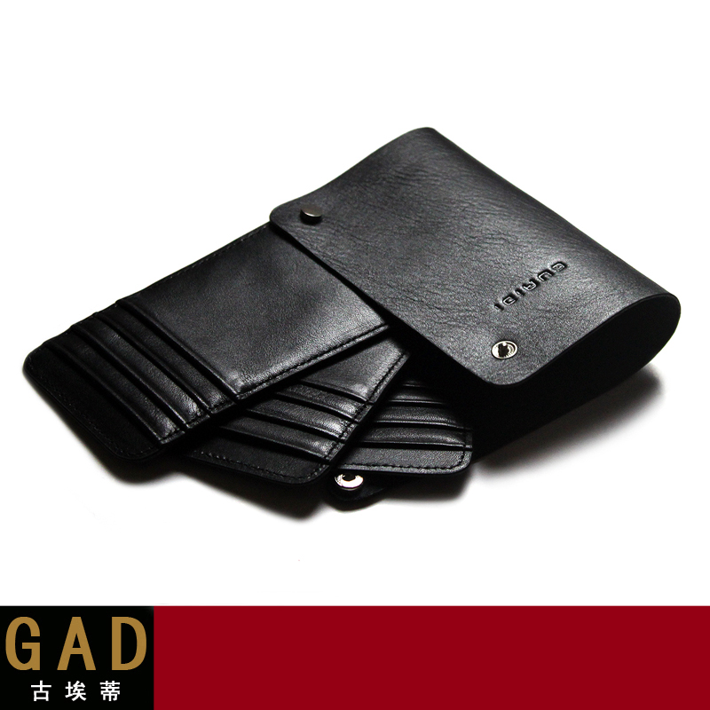 头层牛皮 旋转式信用卡男士真皮卡包 多卡位高档卡包包邮24卡位