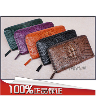 正品 男女通用皮包 手包錢(qián)夾 鱷魚(yú)皮單拉鏈?zhǔn)帜缅X(qián)包