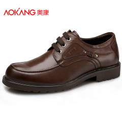 Aucom men's shoes men's business casual genuine leather shoes business comfortable wear in England with soft leather shoes