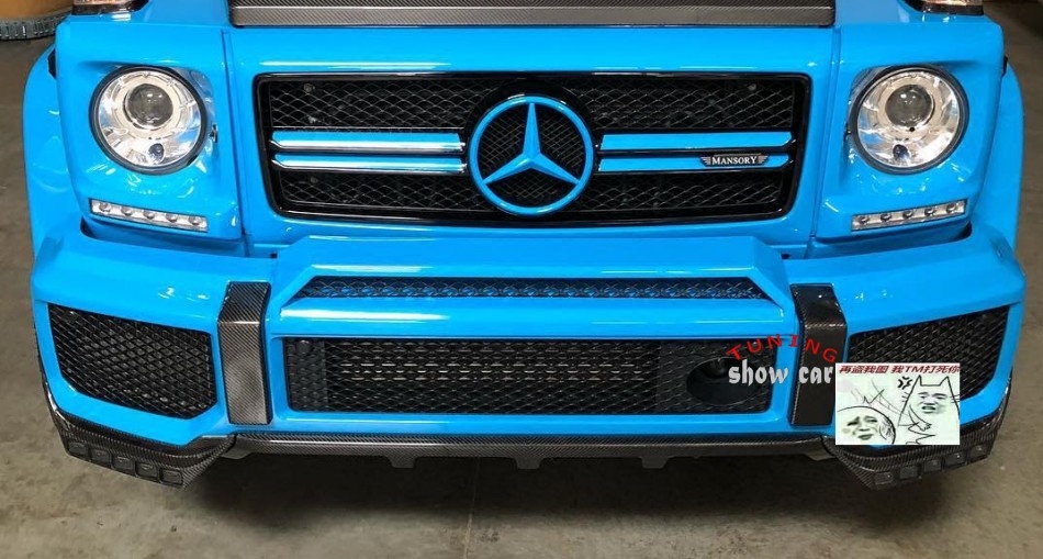 W463 G63 G65 manso 前唇 LED 杠灯 三片式 前下巴