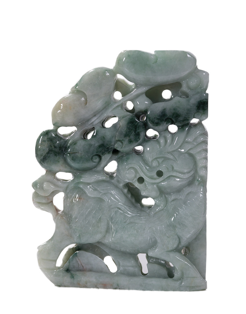 玉麒麟摆件翡翠天然玉石真玉摆件图片