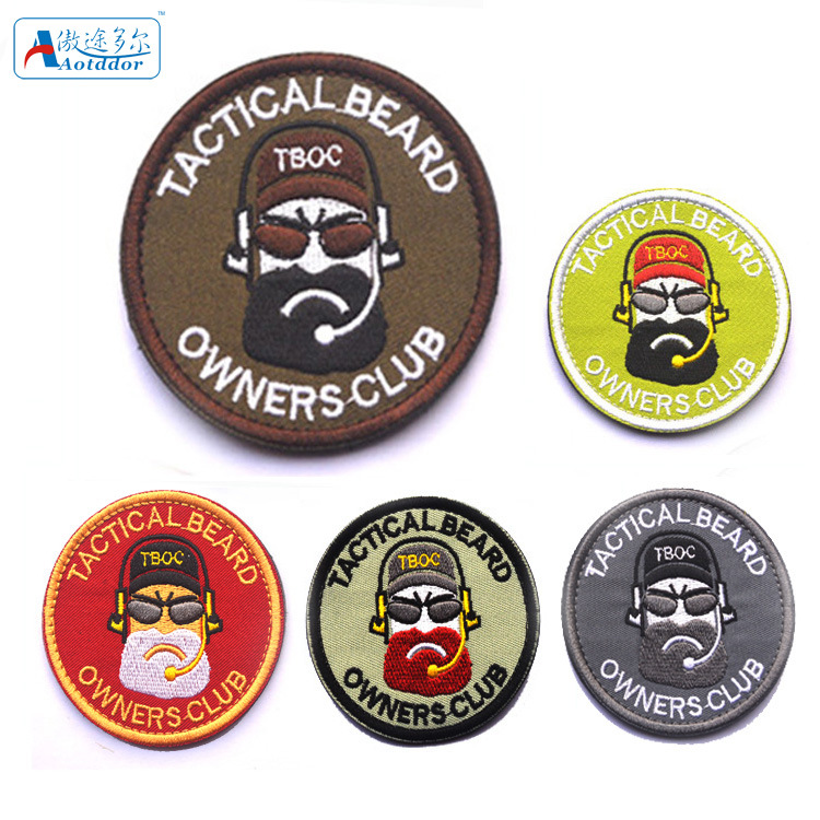 tactical beard 战术胡子哥臂章 军迷刺绣毛面布标带魔术贴