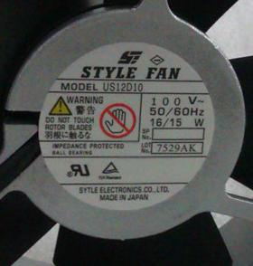 全新正品日本STYLE FAN 120*120*38MM US12D10 100V 16/15W风扇