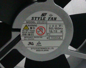 全新正品日本STYLE FAN 120*120*38MM US12D10 100V 16/15W风扇