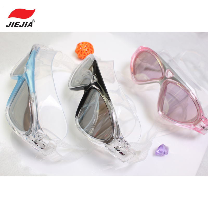 捷佳-大框电镀 防雾 防水 高清透视专业游泳眼镜泳镜男女