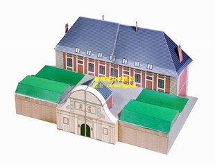 【新翔模型】法国加莱阿拉斯城堡欧洲古典建筑豪华庄园场景模型