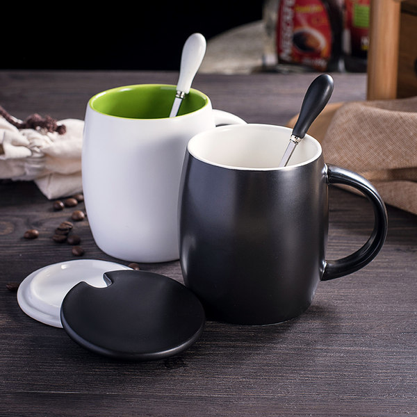 宜家吉 创意陶瓷杯+杯盖+勺子 ￥13~15包邮（￥23~25-10）多款可选