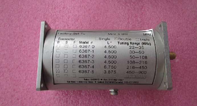 进口 6367 430-900MHz 可调带阻陷波滤波器 Tunable Notch Filter