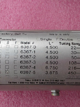 进口 6367 430-900MHz 可调带阻陷波滤波器 Tunable Notch Filter