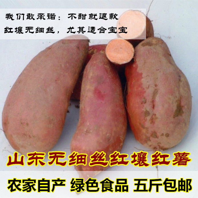 五斤包邮年货促销山东农家新鲜生地瓜烤红薯无细丝红壤番薯干500g