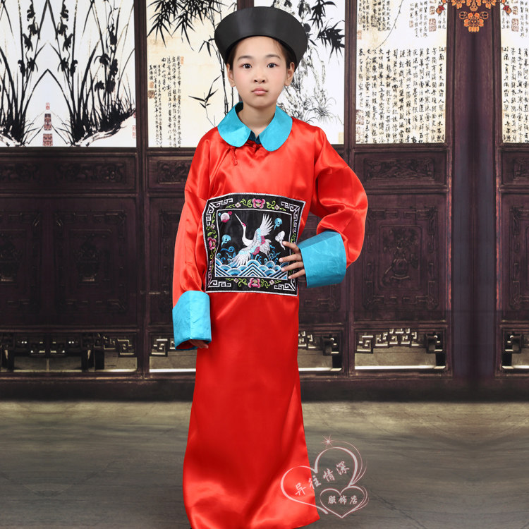 儿童古装官服太监服县官服小僵尸服装万圣节鬼服舞台演出服装摄影
