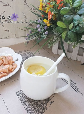 陶瓷水果纯白早餐杯