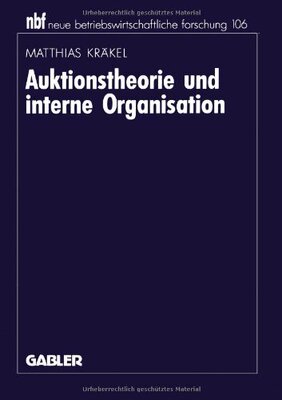 【预售】Auktionstheorie Und Interne Organisation