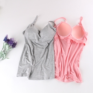 莫代尔带胸垫吊带女无钢圈免文胸罩杯一体瑜伽内衣运动修身打底衫