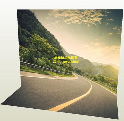 1比18 24 43 64 比例森林中的道路 高速公路建筑车模汽车场景模型