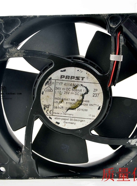 原装德国EBMPAPST风扇12CM 4114NHHR 24V520mA 12.5W金属铝框风扇