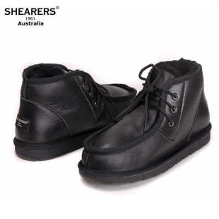 澳洲代购SHEARERS雪地靴男靴皮毛一体UGGBOOT小贝防水高帮靴