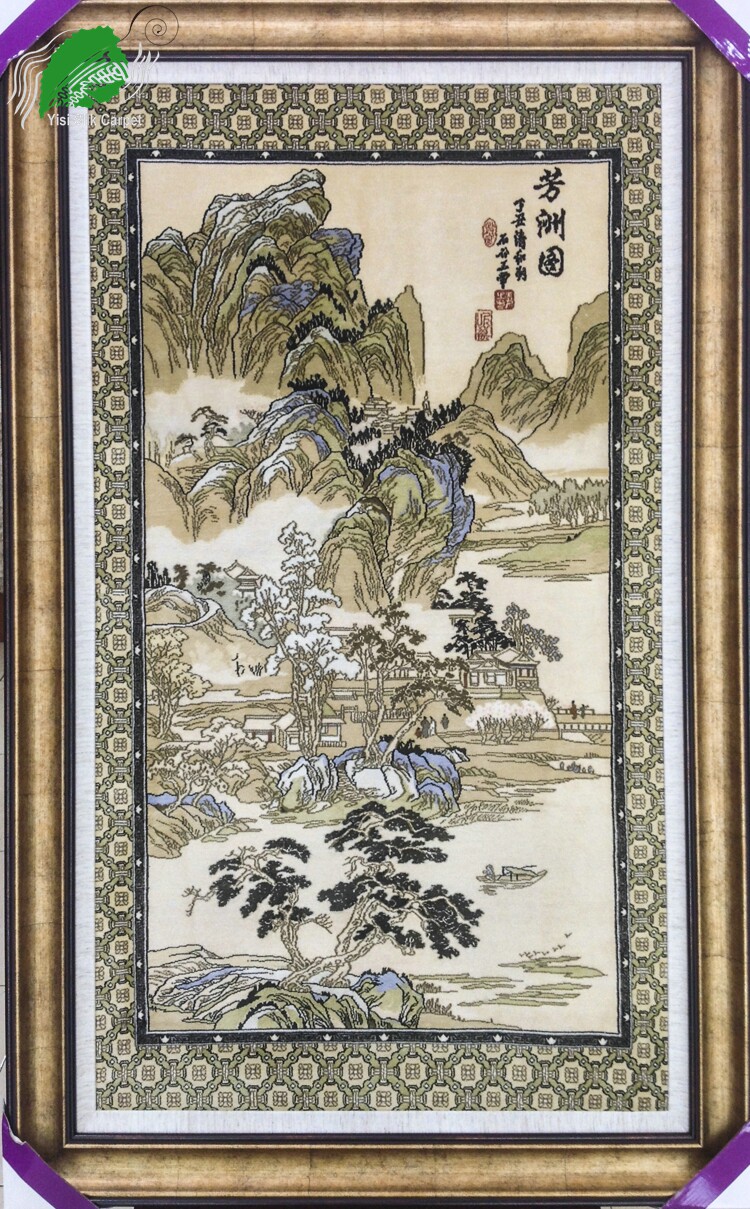 夏季新款蚕丝中式古典名画挂毯纯手工中式挂毯厂家书壁毯壁毯