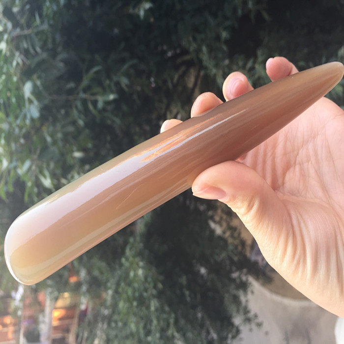 天然正品白水牛角松筋棒 点穴棒 拨筋棒 手腿部和背部刮痧