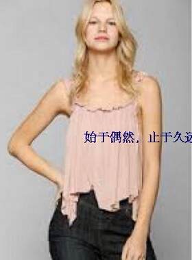 吊带棉质背心不规则下摆宽松
