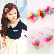 Know NI Korea children''s flower hair band girls '' hair band hair-Juan yarn jewelry flower hair tie rope end