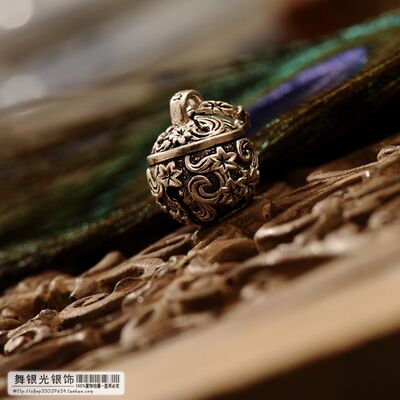 泰国银饰玲珑瑞丽风小铃铛吊坠