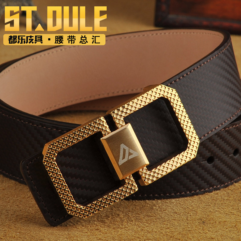 都乐时尚双d扣真牛皮皮带男士 头层牛皮腰带8字扣型男韩版潮流
