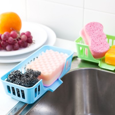 多功能水槽收纳篮 炫彩多用海绵沥水篮滴水置物架使用感如何?