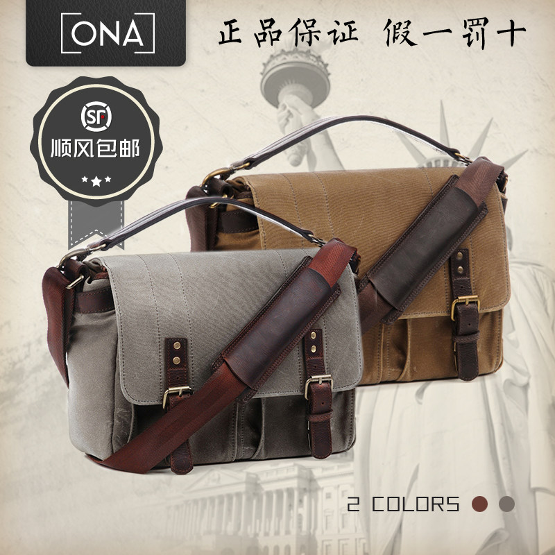 ONA王子系列 复古防水手工帆布单肩包 单反数码照相机摄影背包