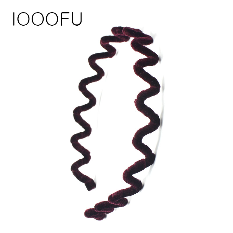 大号丝绒防滑基本款波浪形发箍