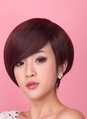 短发蓬松斜刘海女士bobo头包邮
