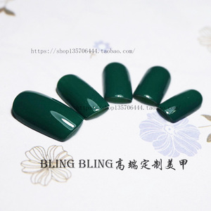 日系纯色手工光疗日常定做百搭短款光疗贴片美甲甲片假指甲成品