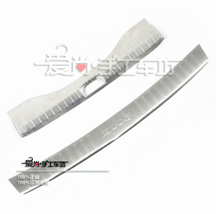 标致2008改装专用不锈钢内置后护板后杠踏板2008带标行李尾箱防板