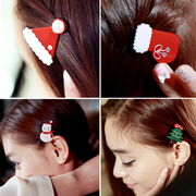 Cool na Korean hair ornament snowman Christmas tree clips small deer clip bangs hair beak clip 6051