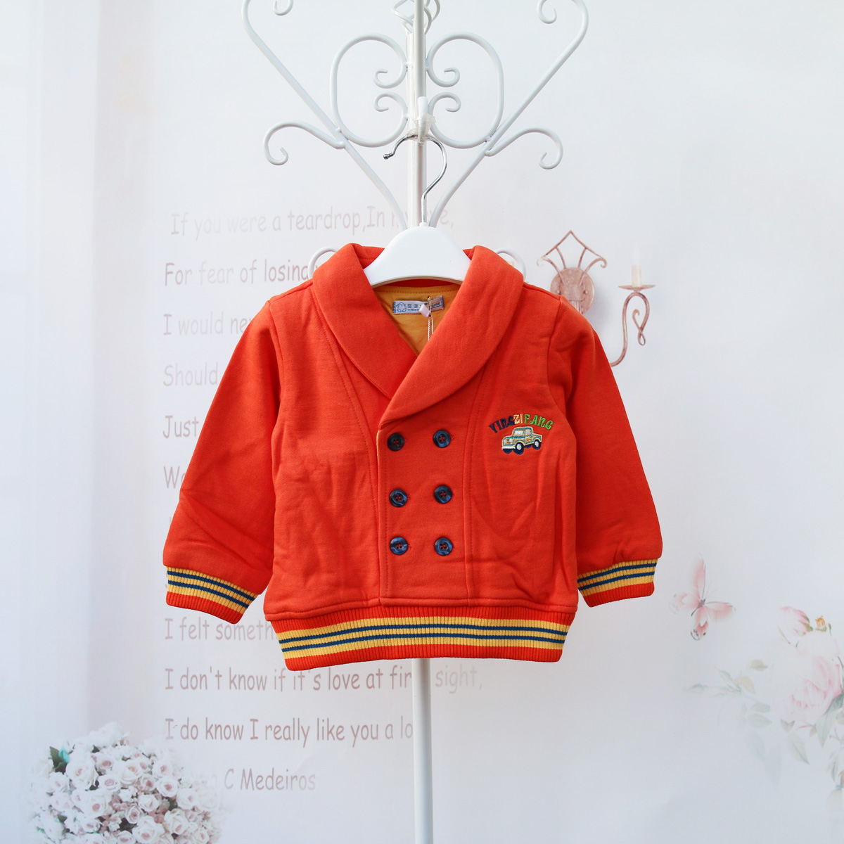 特价 婴姿坊春秋装新款男童装9285双排扣西装双层外套80-100码