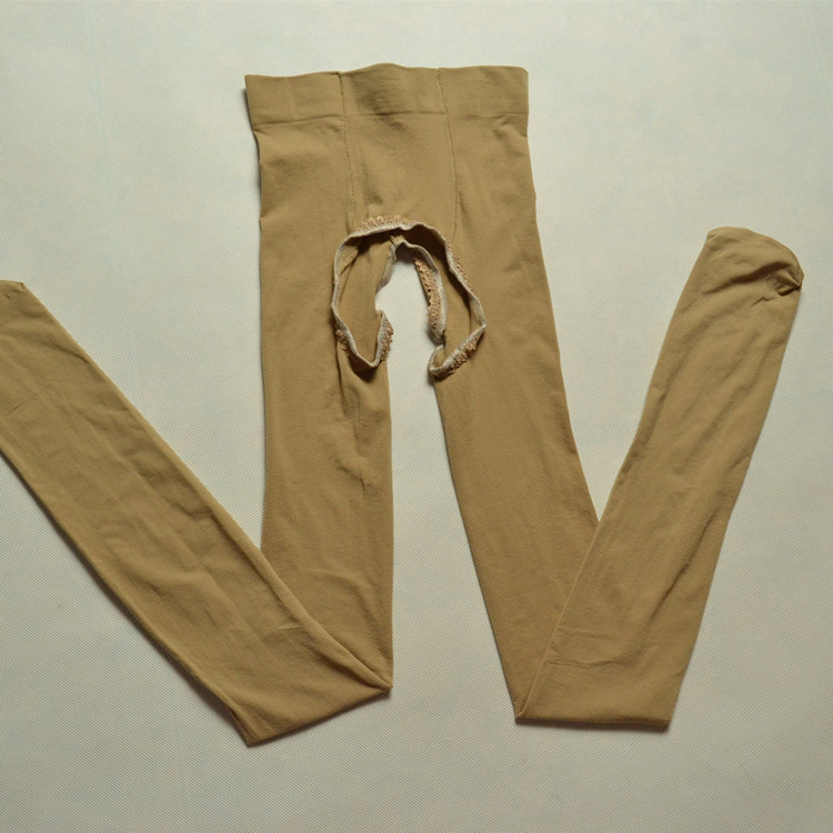 中厚免脱天鹅绒情侣男款开档丝袜