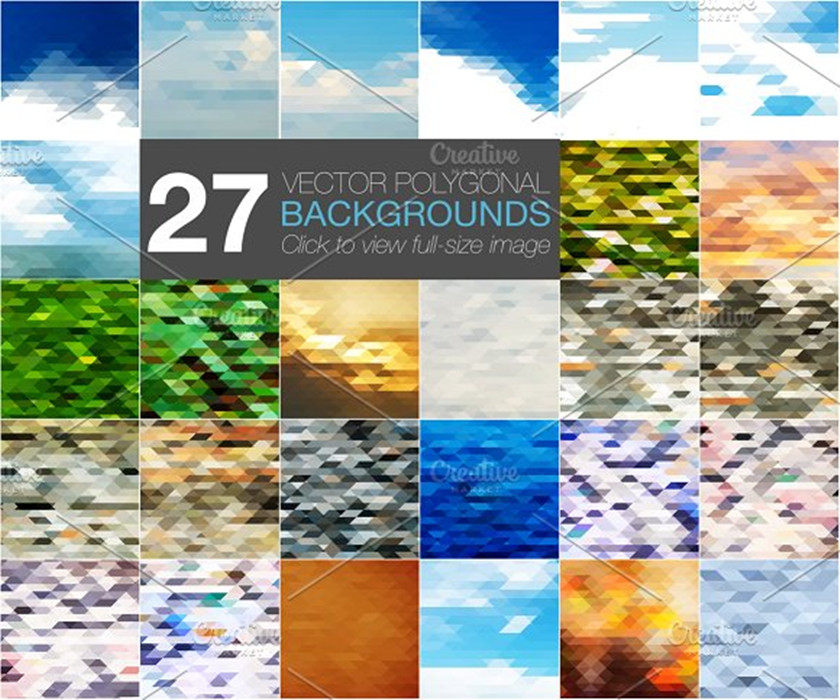 A3541矢量27张几何马赛克图形抽象背景图 AI设计素材